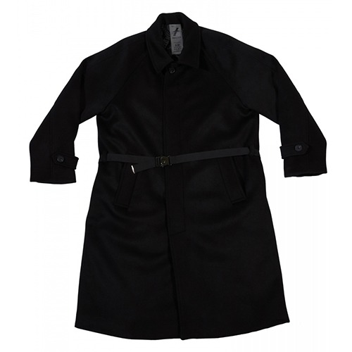 Belted over size black coat / 벨티드 오버사이즈 블랙 코트